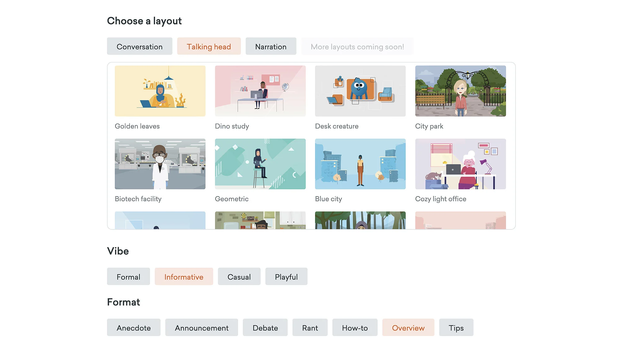 choose an appropriate type of video example image